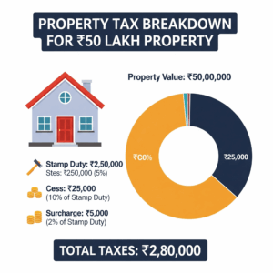 Property Tax breakdown for 50 Lakh property