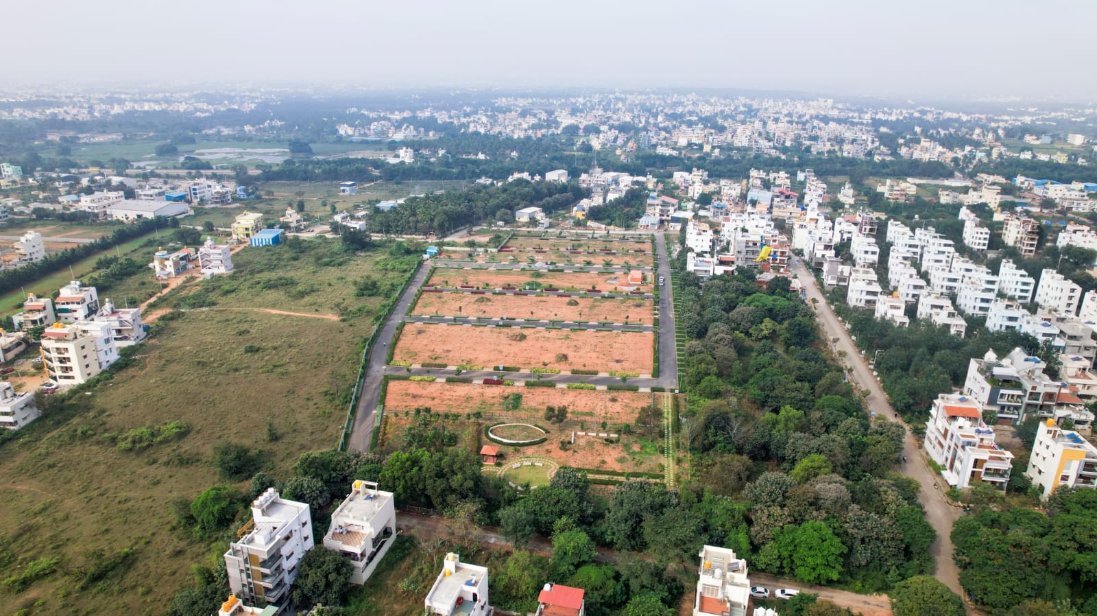 EKA aerial view with city skyline