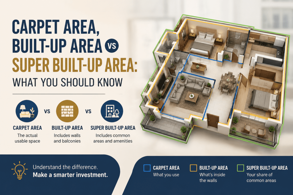Carpet Area vs Built-up Area vs Super Built-up