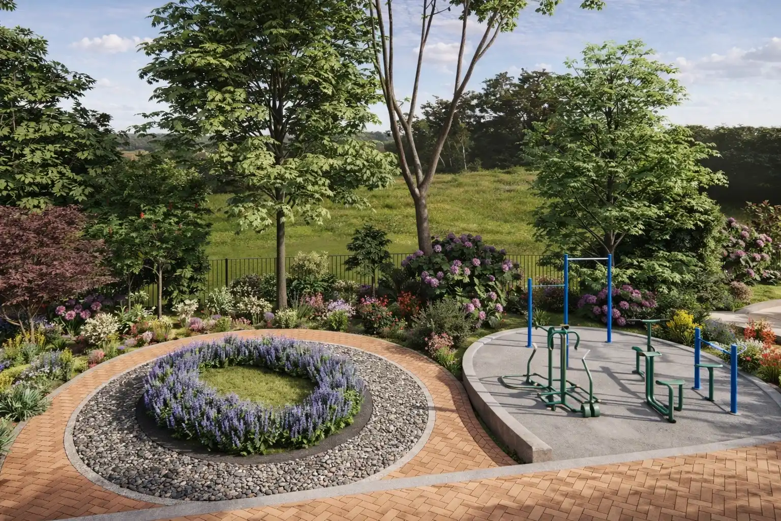 sites in Mysore with butterfly reflexology path and open gym for healthy community living