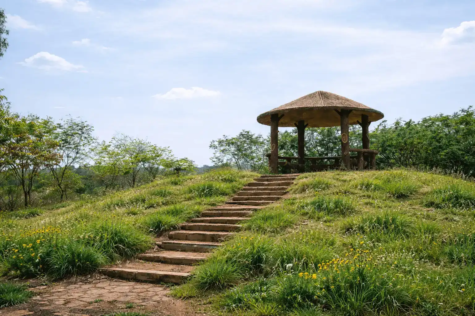 Gazebo view at Eka plots for sale in Anekal Bangalore for peaceful outdoor living
