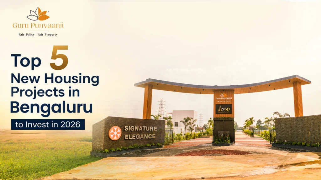 New housing projects in Bangalore – modern residential development banner showcasing new property