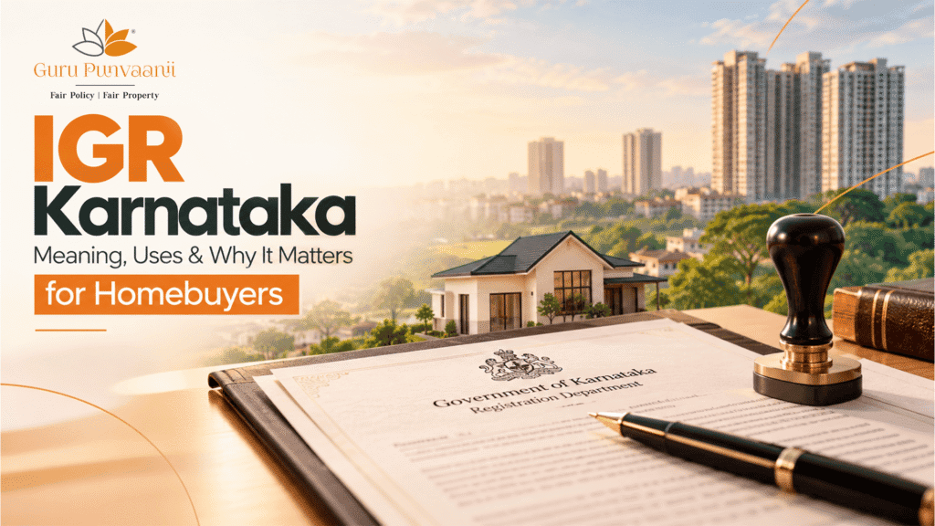 IGR Karnataka registration document with property background and homebuyer guide