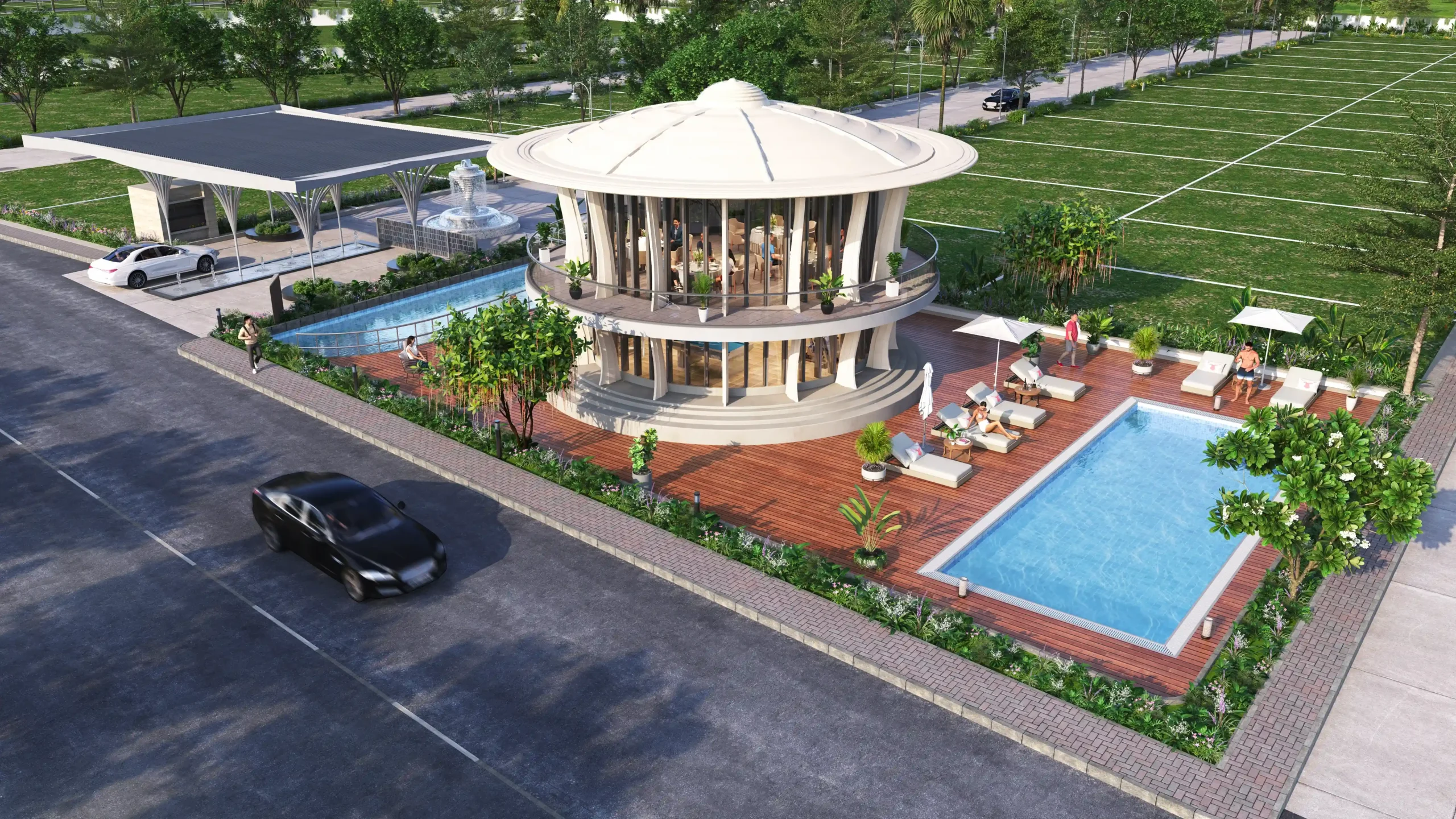 Etasha aerial view showcasing Sites in Tumkur and landscaped surroundings
