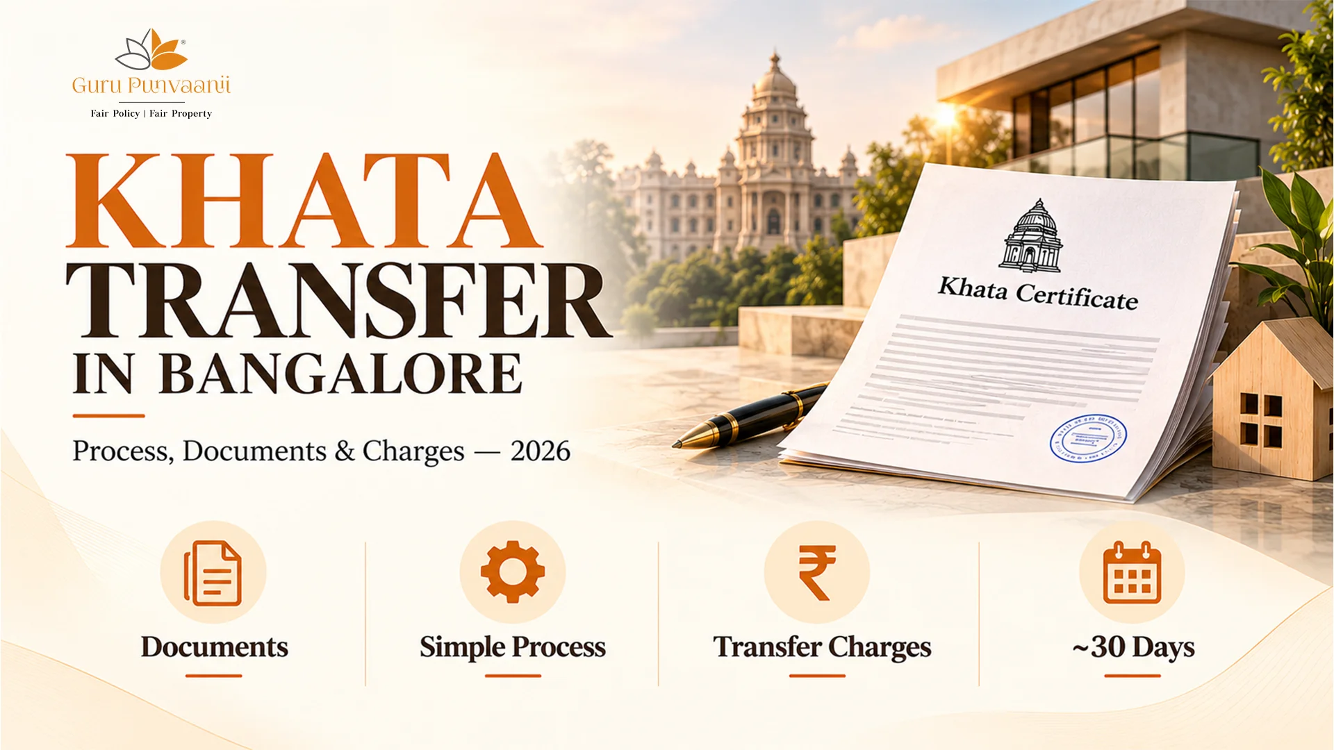 Khata Transfer Application in Bangalore – Process, Documents & Charges 2026