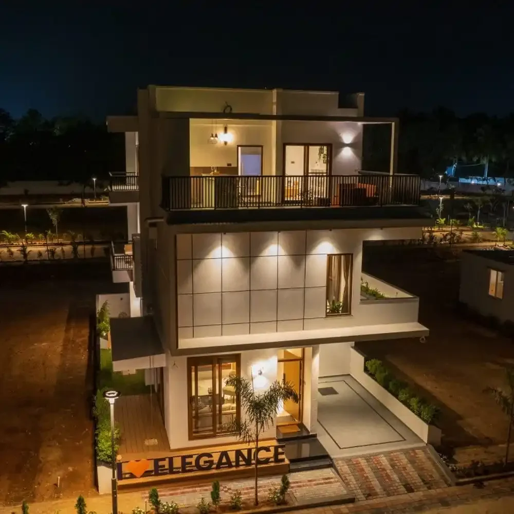 Elegance Villa Elevation Night View